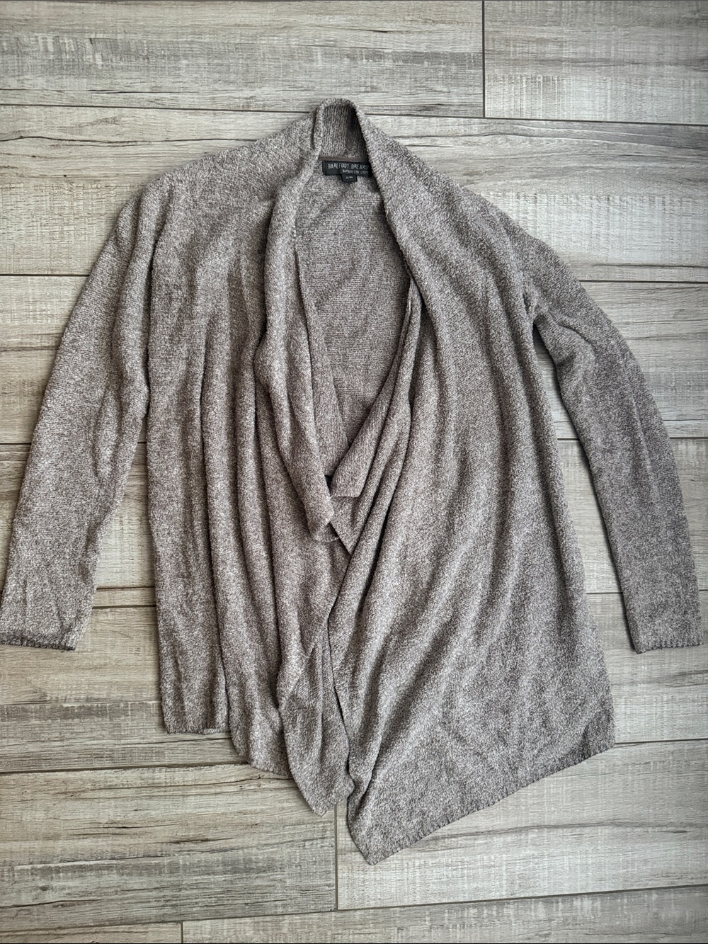 Barefoot Dreams Bamboo Chic Lite Circle Cardigan Heather Cocoa S/M Style 436